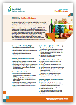 food and beverage fact sheet pic - CompuTec Integrated Solutions, Inc.